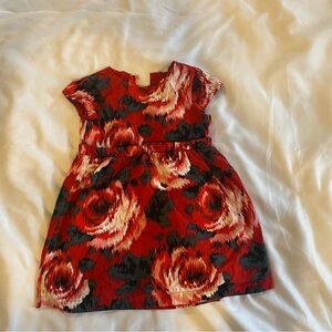 Floral Red Kids Dress